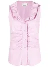Isabel Marant Ruffle-trim Sleeveless Blouse In Purple
