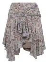 Isabel Marant Ruffled Asymmetric Skirt In Gray