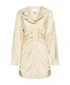 Isabel Marant Coral Checked Cotton And Silk Minidress In Nude