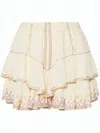 Isabel Marant Ruffled Layered Shorts With Delicate Embroidery In White