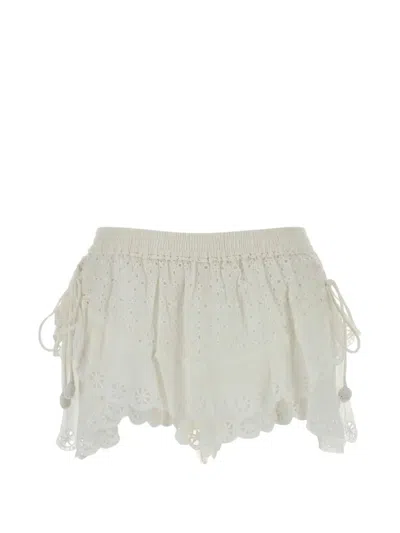 Isabel Marant Ruffled Mini Skirt In White