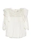 Isabel Marant Syrane Lace-trimmed Ruffled Top In White