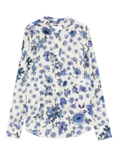Isabel Marant Rusak Floral Shirt In Blue
