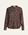 Isabel Marant Rusak Polka Dot Silk-blend Blouse In Animal Print
