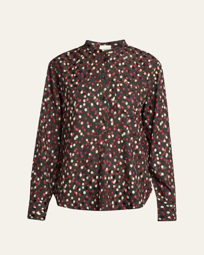 ISABEL MARANT RUSAK POLKA DOT SILK-BLEND BLOUSE