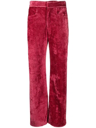 Isabel Marant High-waist Straight-leg Corduroy Trousers In Pink