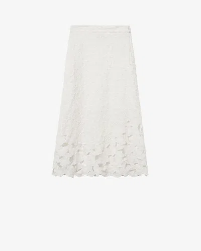 Isabel Marant Floral-embroidered Ryesha Skirt In White