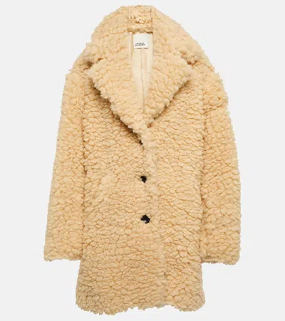 Isabel Marant Sabrine Curly Faux Fur Short Coat In Beige