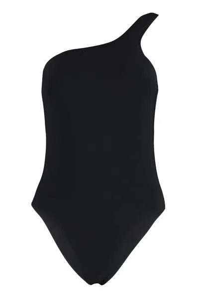 Isabel Marant Sage One-shoulder Swimsuit In Black