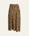 Isabel Marant Sakura Cheetah Print Silk Midi Skirt In Leopard