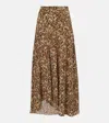 Isabel Marant Sakura Cheetah Print Silk Midi Skirt In Braun