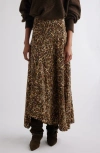 Isabel Marant Sakura Cheetah Print Silk Midi Skirt In Leopard