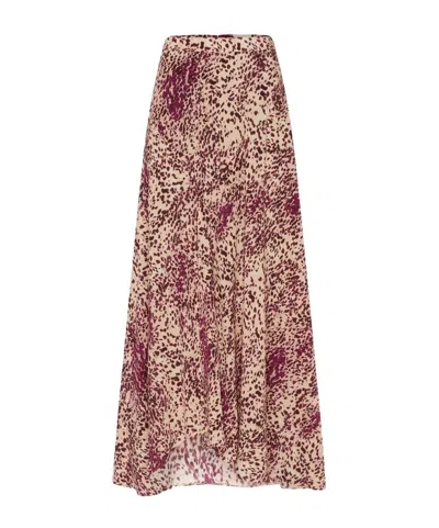 Isabel Marant Fuchsia Printed Sakura Nude Skirt In Purple-ecru