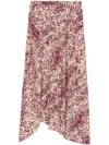 Isabel Marant Fuchsia Printed Sakura Nude Skirt In Purple