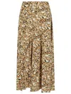 Isabel Marant Olena Draped Midi Skirt In Beige