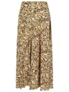 Isabel Marant Olena Draped Midi Skirt In Beige