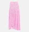 Isabel Marant Sakura Abstract-print Side-slit Midi Skirt In Pink