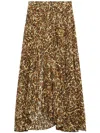 Isabel Marant Sakura Cheetah Print Silk Midi Skirt In Brown