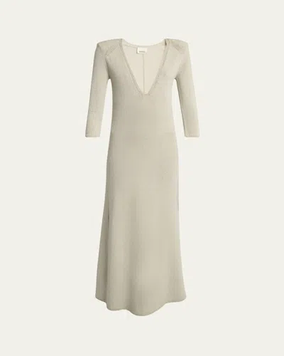 Isabel Marant Salina Fluid Tailoring Wool Dress In Sand
