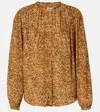 Isabel Marant Sally Printed Silk-blend Blouse In Brown