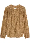 Isabel Marant Sally Printed Silk-chiffon Top In Black