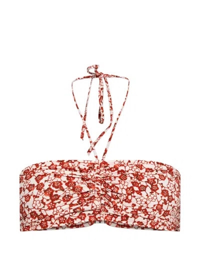 Isabel Marant Salma Floral Ruched Bikini Top In Multi