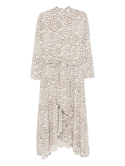 Isabel Marant Samantha Long Crepe Shirt Dress In Multi
