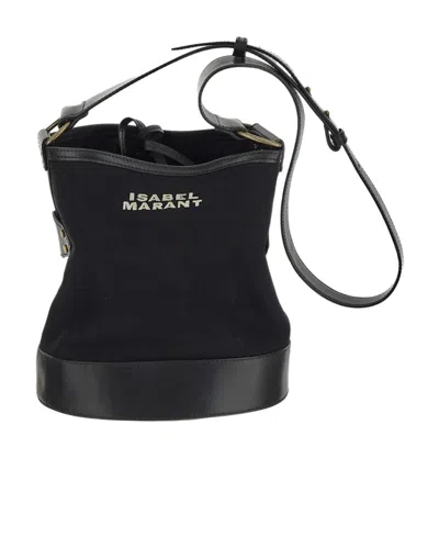 Isabel Marant Samara Logo Embroidered Shoulder Bag In Black