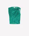 Isabel Marant Samia Silk-blend Top In Green