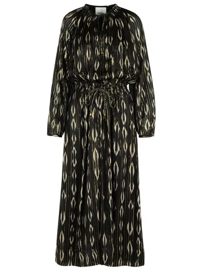 Isabel Marant 'sana' Silk Robe Noire In Black