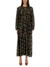 Isabel Marant 'sana' Silk Robe Noire In Multi