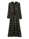 Isabel Marant ml Sana Black Dress With Golden Stripes In Black