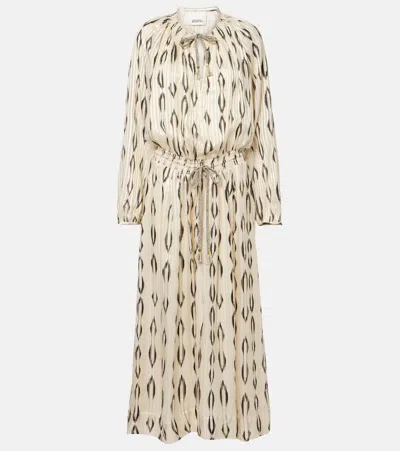 Isabel Marant Sana Silk-blend Maxi Dress In Neutrals