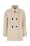 Isabel Marant Short Wool Coat Double-breasted Front In Neutral