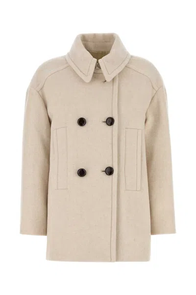 ISABEL MARANT ISABEL MARANT SAND WOOL BLEND FIBY COAT