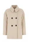 Isabel Marant Short Wool Coat Double-breasted Front In Neutral