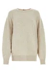 Isabel Marant Lison Oversize Knit With Puff Sleeves In Beige