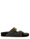 Isabel Marant Lennyo Embroidered Cutout Suede Slides