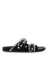 Isabel Marant Lennyo Flat Leather Sandals With Metal Accents
