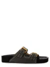 Isabel Marant Black Bovine Leather Sandals In Black