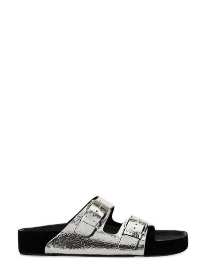 Isabel Marant Silver Lennyo Sandals In Black