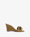 Isabel Marant Anee Embellished Suede Wedge Mules In Brown