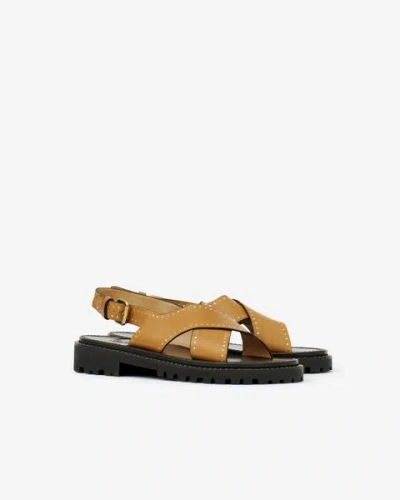 Isabel Marant Baem Stud-detailed Leather Sandals In Havana