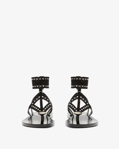 Isabel Marant Black Leather Flip-flop Sandals