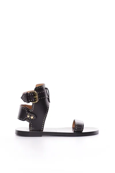 Isabel Marant Stud-embellished Leather Sandals In Schwarz