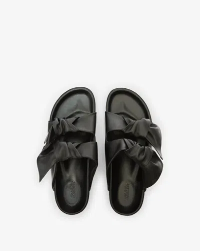 Isabel Marant Lennyo Black Sandal With Bow Detail