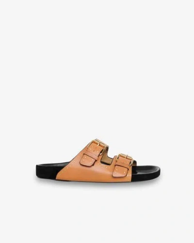 Isabel Marant Lennyo Leather Sandals In Brown