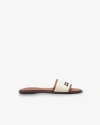 Isabel Marant Vikee Leather-trimmed Canvas Sandals In Ecru-cognac