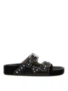 Isabel Marant 'lennyo' Black Sandals With Stud Embellishments And Moulded Footbed
