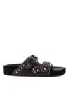 Isabel Marant Leather Sandals With All-over Stud Detail In Black